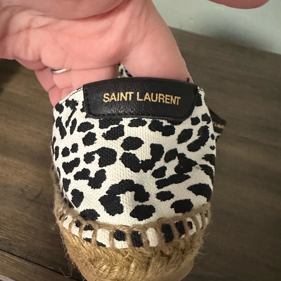 Saint Laurent Monogramme Logo Cheetah Print Espadrille, Size 35 (5) - Picture 3 of 5